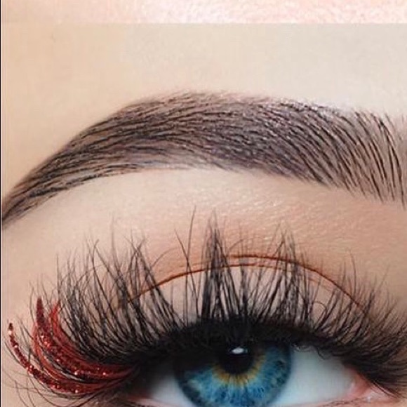 Red Mink tip strips with Glitter - Picture 2 of 4